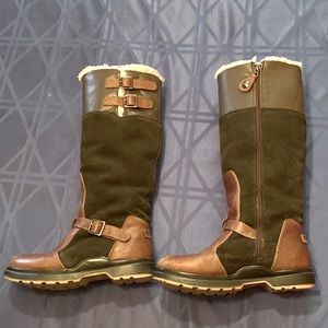 Pajar Brown Leather and Suede Tall Winter Boots Riding Style 9-9.5